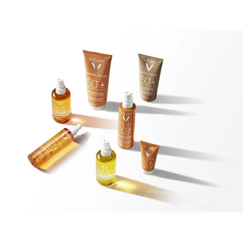 Vichy Capital Soleil Unsichtbarer Zellschutz Unsichtbares Öl Spf 50+ Sonnenschutz, 200 ml