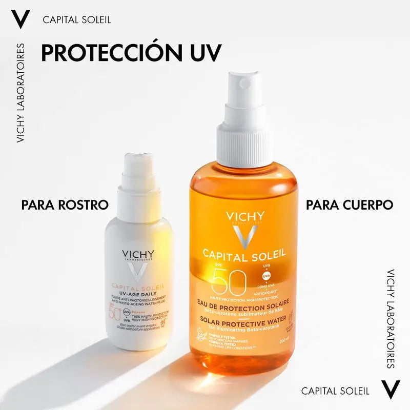 Vichy Capital Soleil Schützende Sonnencreme Sonnenschutz SPF 50 Radiance, 200 ml