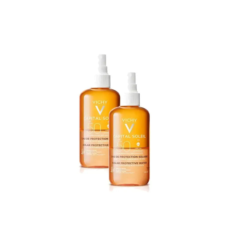Vichy Capital Soleil Sonnenschutzwasser LSF 50 für strahlende Haut, 200 ml, 2er-Pack