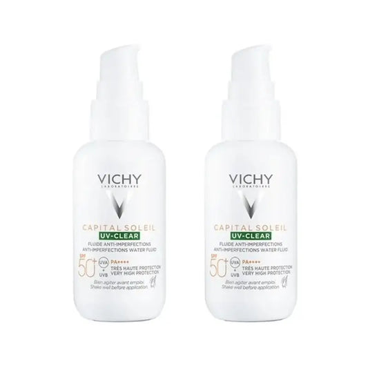 Vichy Capital Soleil Uv Clear Spf50+ Fluid gegen Unreinheiten, 2X40 Ml