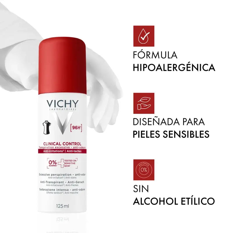 Vichy Clinical Control 96h Antitranspirant-Spray für Frauen, 125 ml