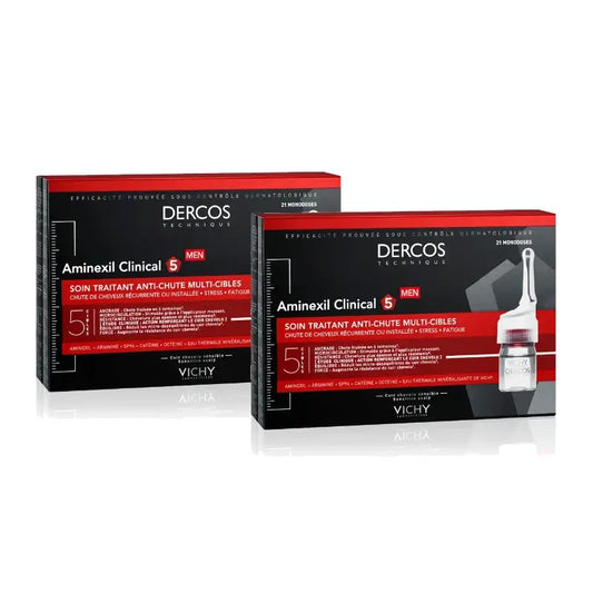 Vichy Dercos Aminexil Clinical 5 für Männer, 21 Ampullen, 2er-Pack