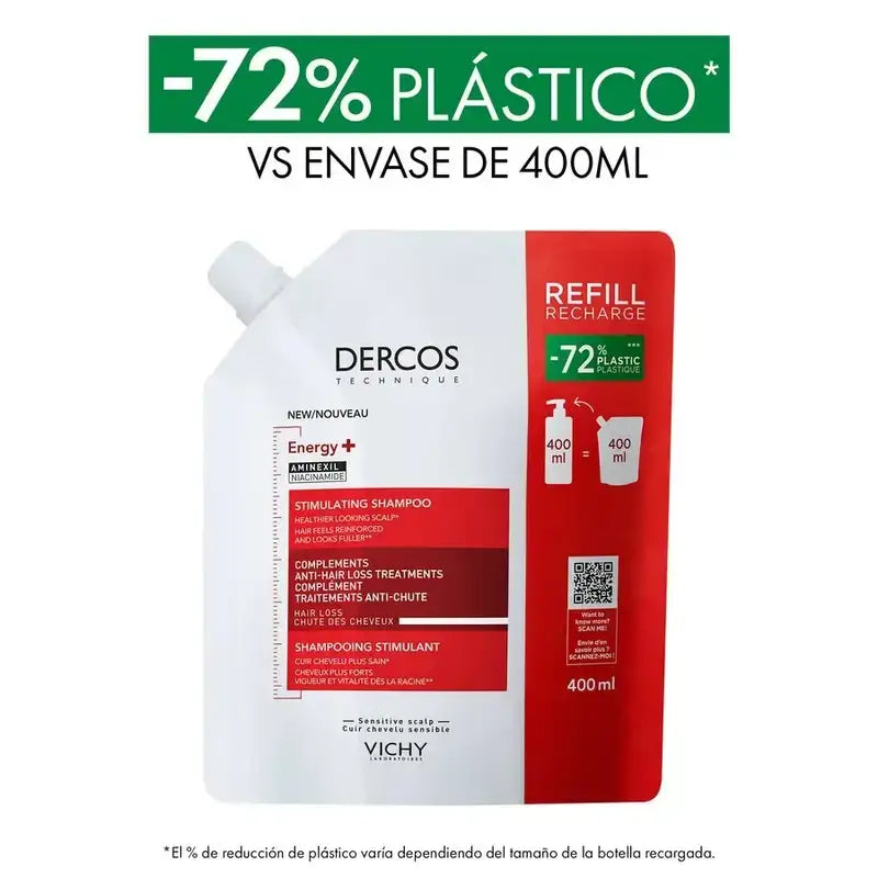 Vichy Dercos Ecorefill Energie+ Shampoo, 400 ml
