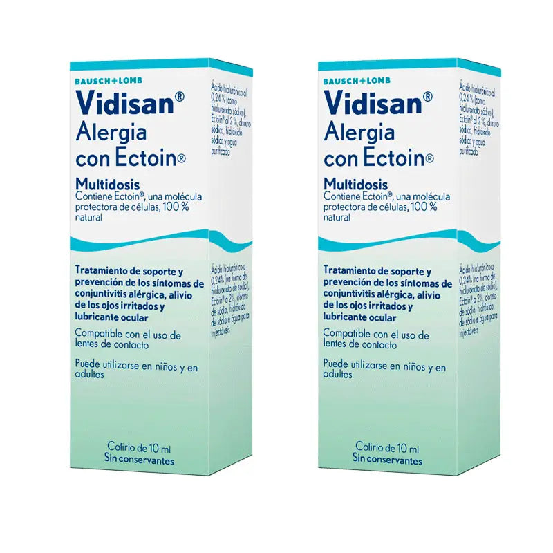Vidisan Allergy with Ectoin Eye Drops Irritated Eyes, 2 X 10 Ml