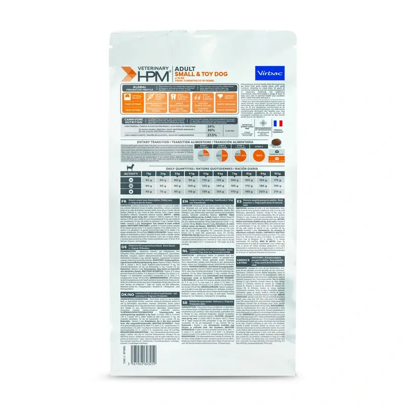 Virbac Hpm Adult Dog Small & Toy 1,5kg, Hundefutter für Hunde