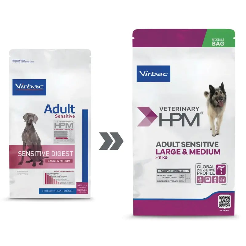 Virbac Hpm Canine Sensitive Digest Large Med. 12Kg, Hundefutter