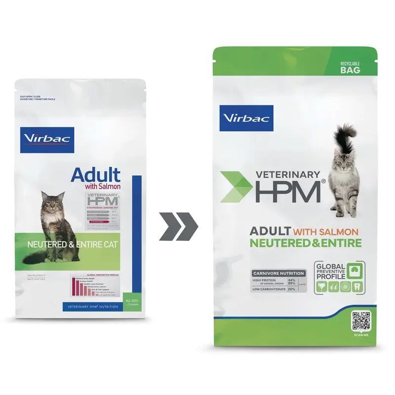 Virbac Hpm Adult Lachs Kastriertes & Ganzes Katzenfutter 3 Kg, Katzenfutter