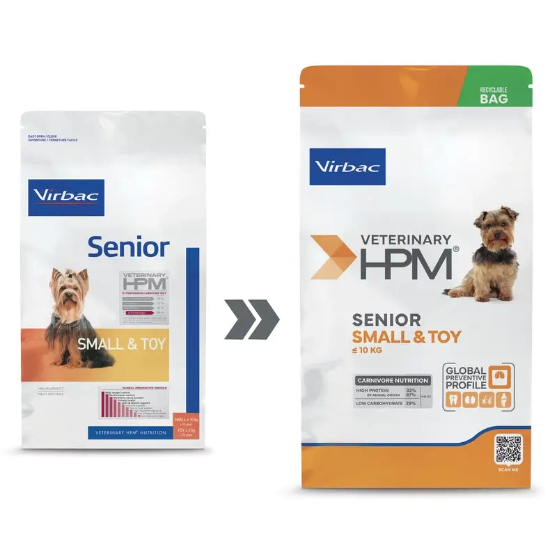 Virbac Hpm Senior Dog Small & Toy 7kg, Hundefutter für Hunde