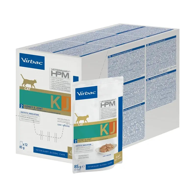 Virbac KJ2 Feline Niere & Gelenk Nassfutter für Katzen, 12x85g