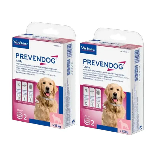 Virbac Prevendog Anti-Parasiten-Halsband, Pack 2 x 75 cm 2 Stück