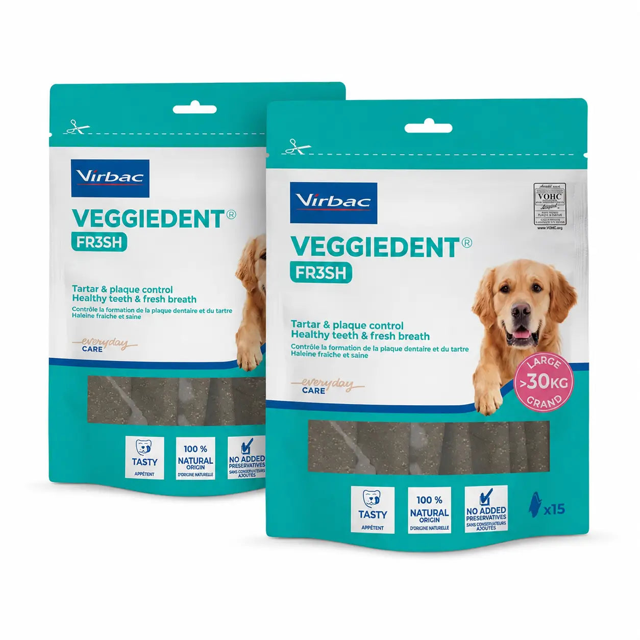 Virbac Veggiedent Fr3sh L, Dental Snacks For Large Breed Dogs, Pack 2 units