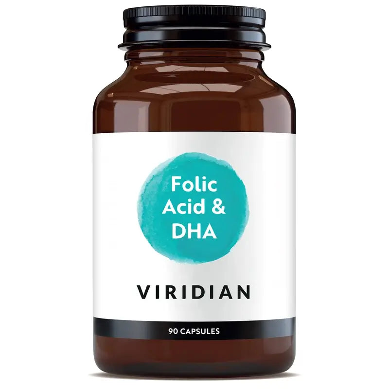 Viridian Folsäure 400Ug mit Dha 90Cap.Veg.