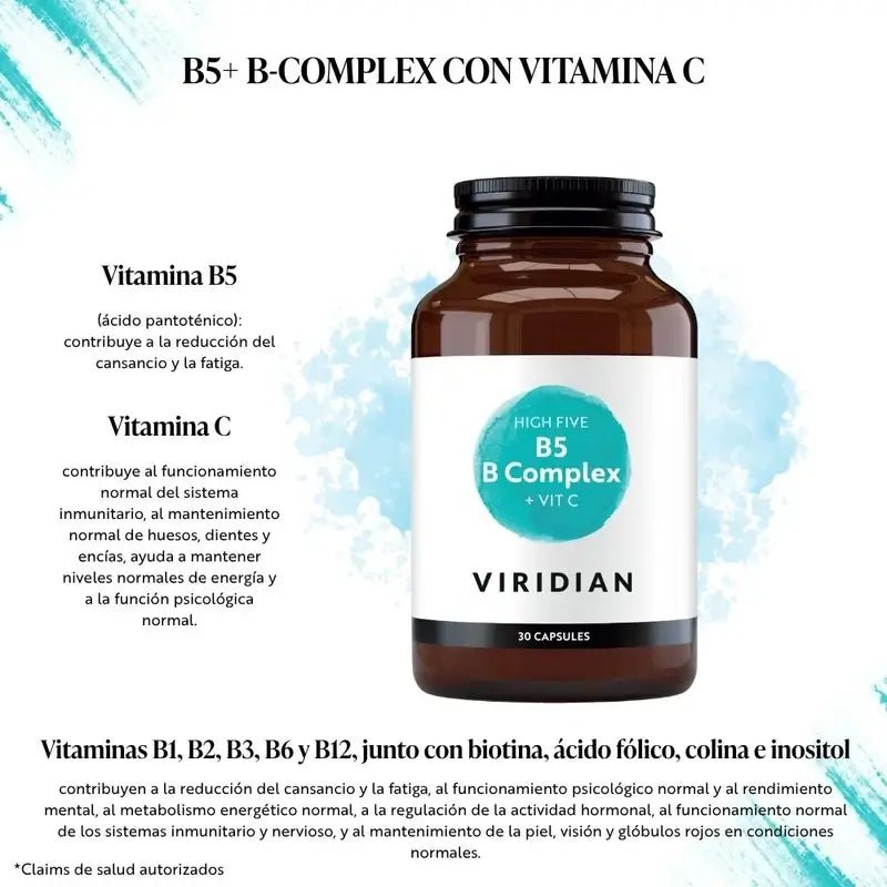 Viridian High Five B-Komplex mit Ascorbat Mg 30Cap.Veg.