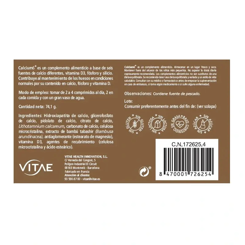Calcium6 60 Tabletten – Mit Kalzium und Vitamin D3