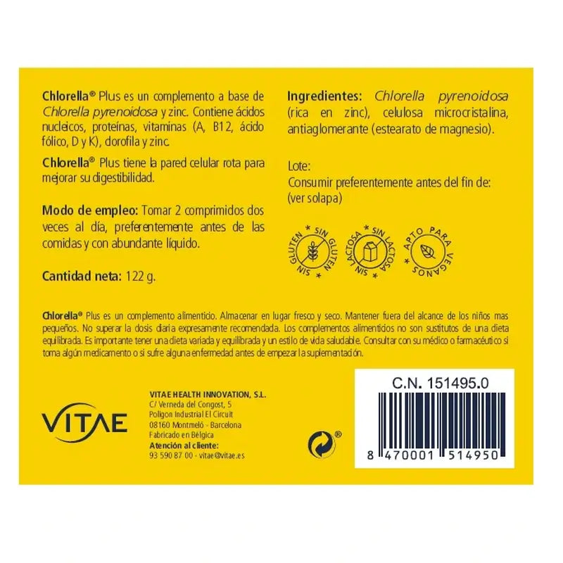 Chlorella Plus 120 Tabletten – Mit Chlorella-Algen und Zink