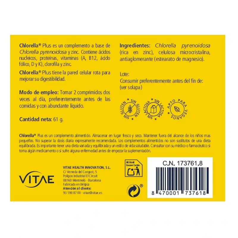 Chlorella Plus 60 Tabletten – Mit Chlorella-Algen und Zink