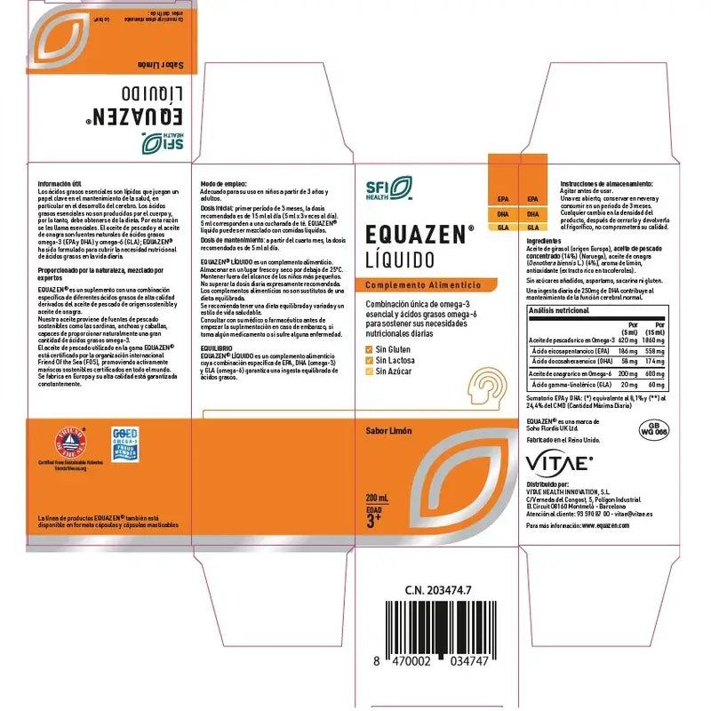 Equazen Liquid 200 ml – Omega-3 und Omega-6 in flüssiger Form