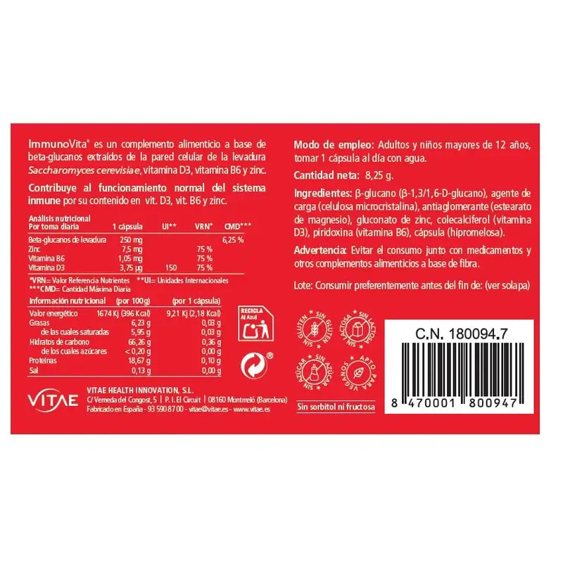 Immunovita 15 Kapseln – Mit Vitamin D3 und Beta-Glucanen