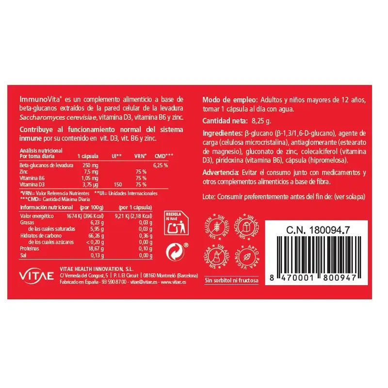 Immunovita 15 Kapseln – Mit Vitamin D3 und Beta-Glucanen