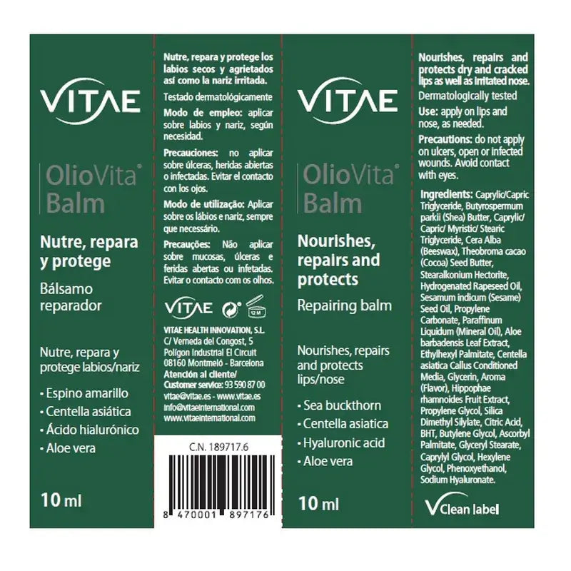 OlioVita Balm 10 ml – Mit Sanddorn und Hyaluronsäure