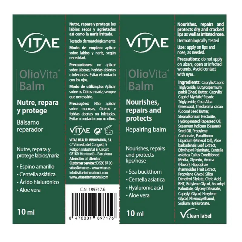 OlioVita Balm 10 ml – Mit Sanddorn und Hyaluronsäure