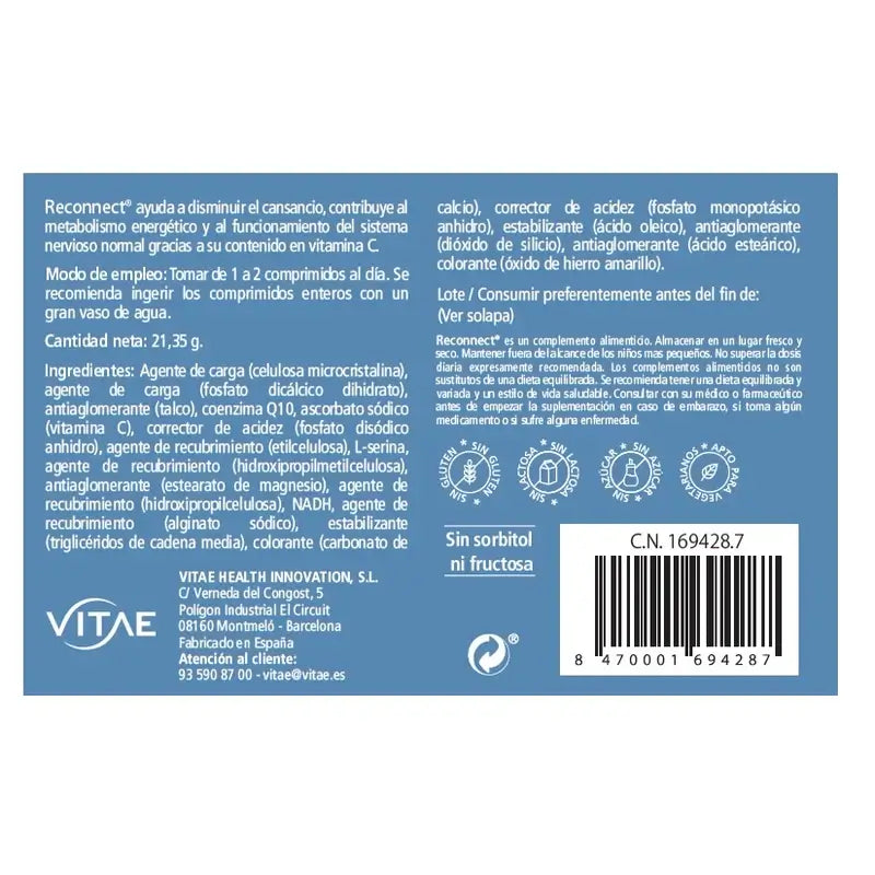 Reconnect 30 Tabletten – Mit NADH, CoQ10, Serin und Vitamin C