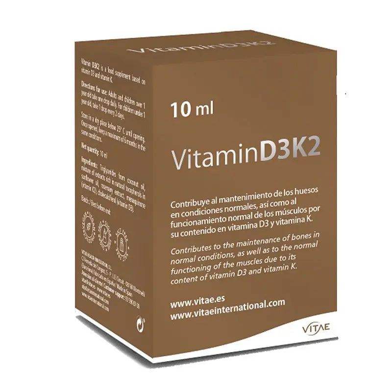 Vitae Vitamin D3K2 10ml – Vitamin D3 and K2 for bones and the immune system