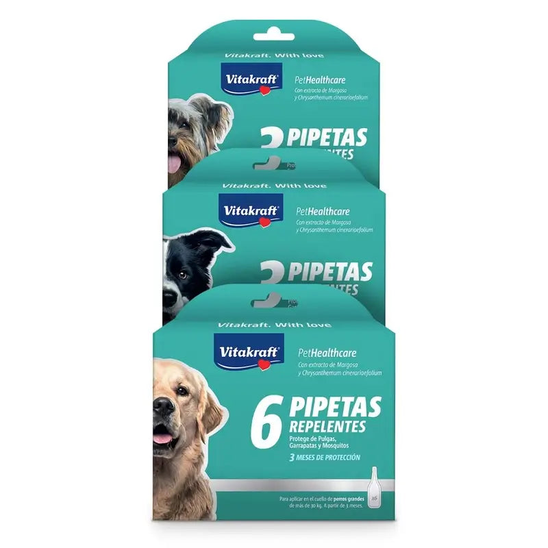 Vitakraft Pipette für Hunde, Biozid, groß, 6 Pipetten, 6 Stück