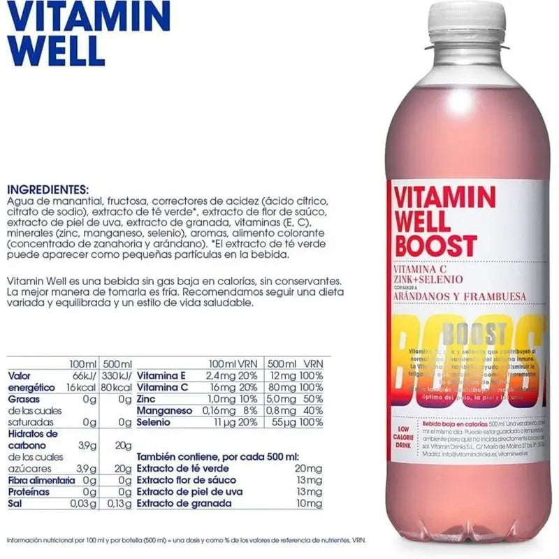 Vitamin Well Boost Heidelbeere/Himbeere, 500ml
