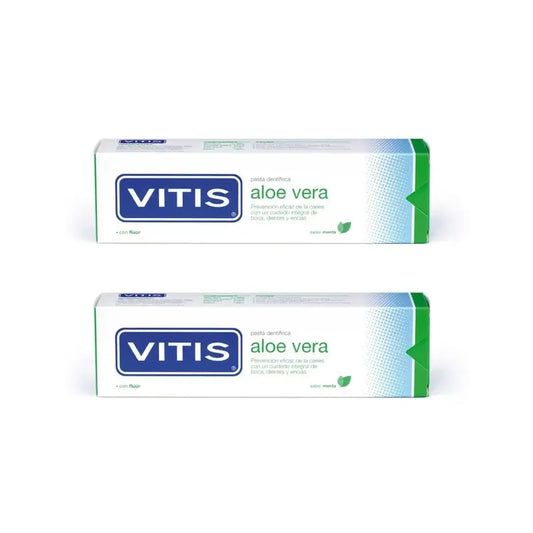 Vitis Aloe Vera Zahnpasta Pfefferminz, 2X150 Ml