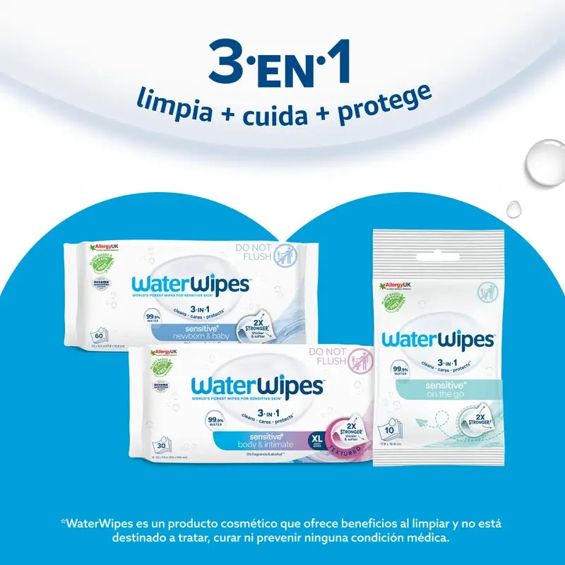 Waterwipes Biologisch abbaubare Baby-Feuchttücher 4x60, 240 Stück.