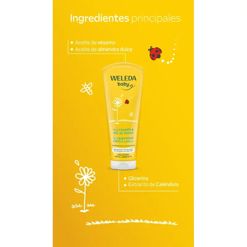 Weleda Baby Shampoo und Duschgel Ringelblume 200 ml