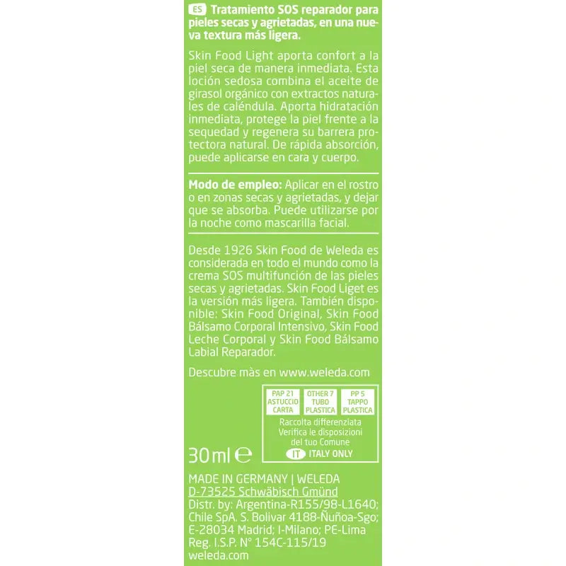 Weleda Hautnahrung leicht, 30 ml