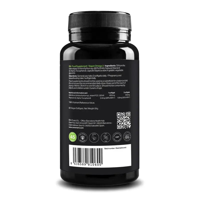 Zenement Omega-3 Vegan Dha, 90 vegane Weichkapseln