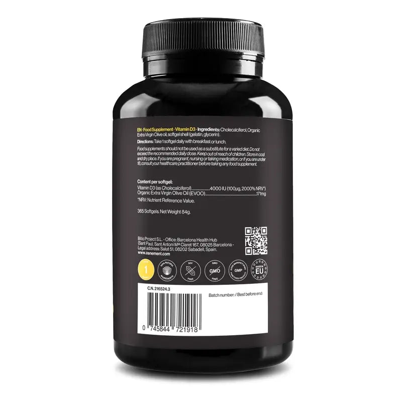 Zenement Vitamin D3 4000 Ui, 365 Weichkapseln