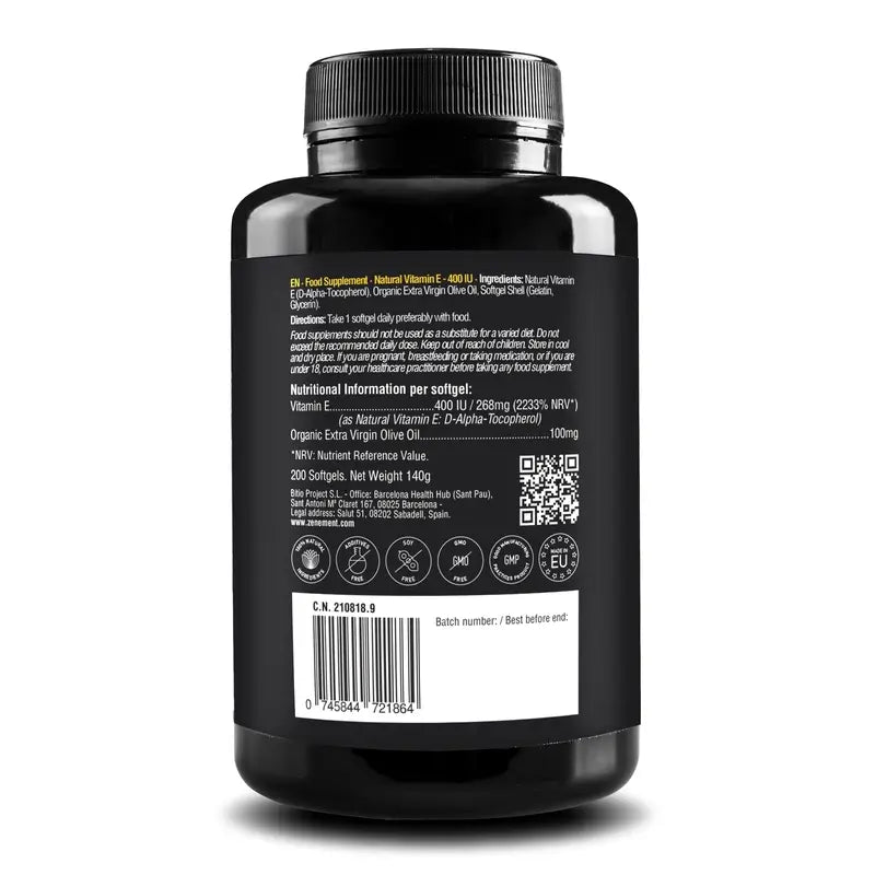 Zenement Vitamin E Natürlich 400 Ui, 200 Weichkapseln