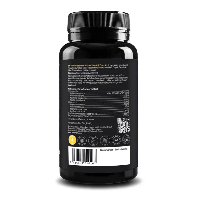 Zenement Vitamin E Natürlicher Komplex, 120 Weichkapseln
